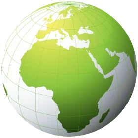 Minimalist Green Earth Clipart Showcasing Global Continents and Geographical Boundaries