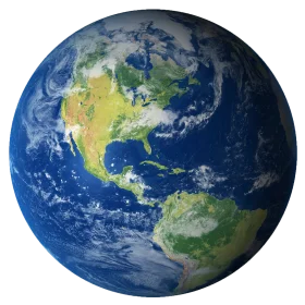 Realistic Earth Clipart: Detailed Global Perspective Showcasing Continents and Oceans