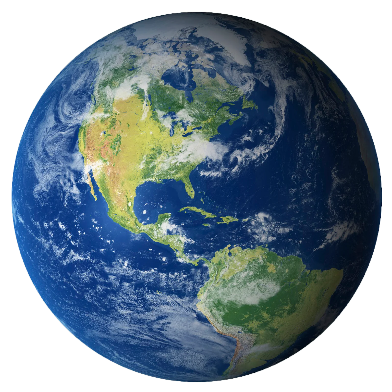 Realistic Earth Clipart: Detailed Global Perspective Showcasing Continents and Oceans
