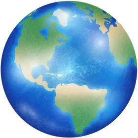 Serene Globe Illustration: Earth Clipart Depicting Continents and Oceans