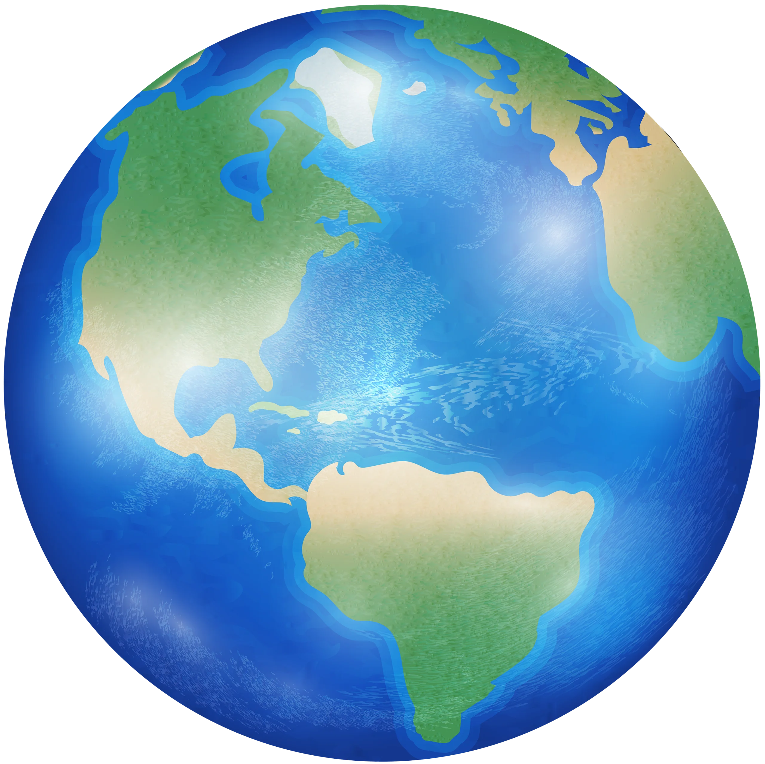 Serene Globe Illustration: Earth Clipart Depicting Continents and Oceans