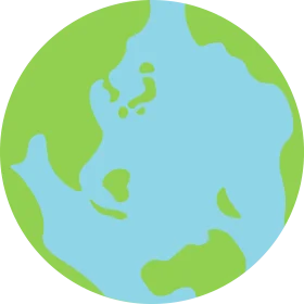 Simplified Earth Clipart Illustration: Minimalist Global Representation with Green Landmasses