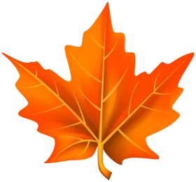 Autumn Maple Leaf Clipart: A Radiant Orange Emblem of Seasonal Transformation