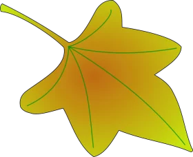 Autumn Maple Leaf Clipart Design with Soft Golden Yellow Gradient
