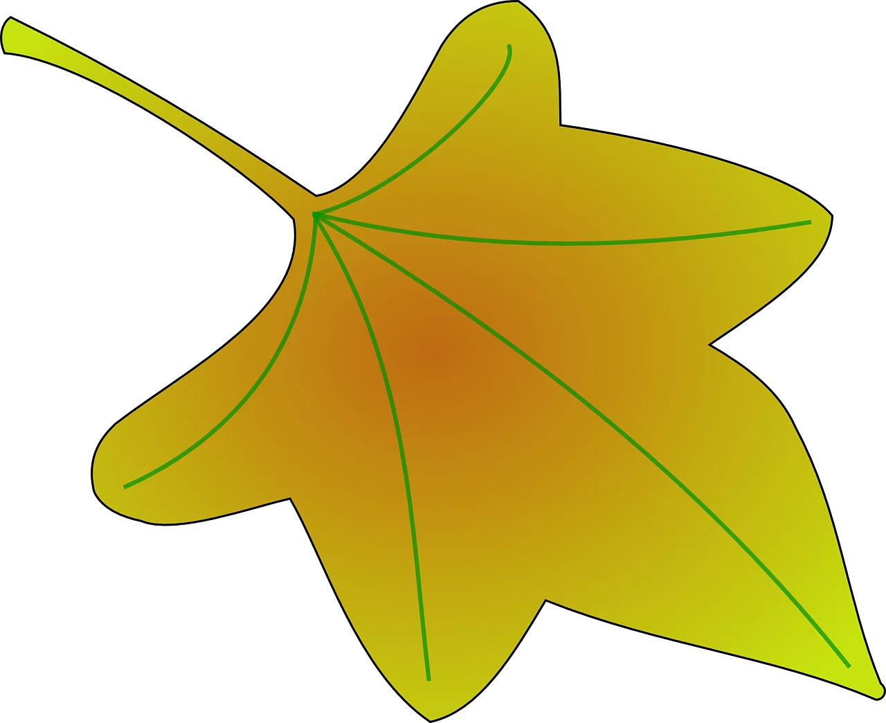 Autumn Maple Leaf Clipart Design with Soft Golden Yellow Gradient