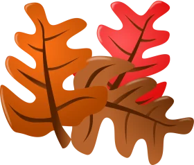 Autumn Oak Leaves Clipart: A Warm Seasonal Illustration of Falling Foliage