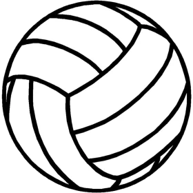 Black and White Volleyball Clipart - Classic Sports Icon Design