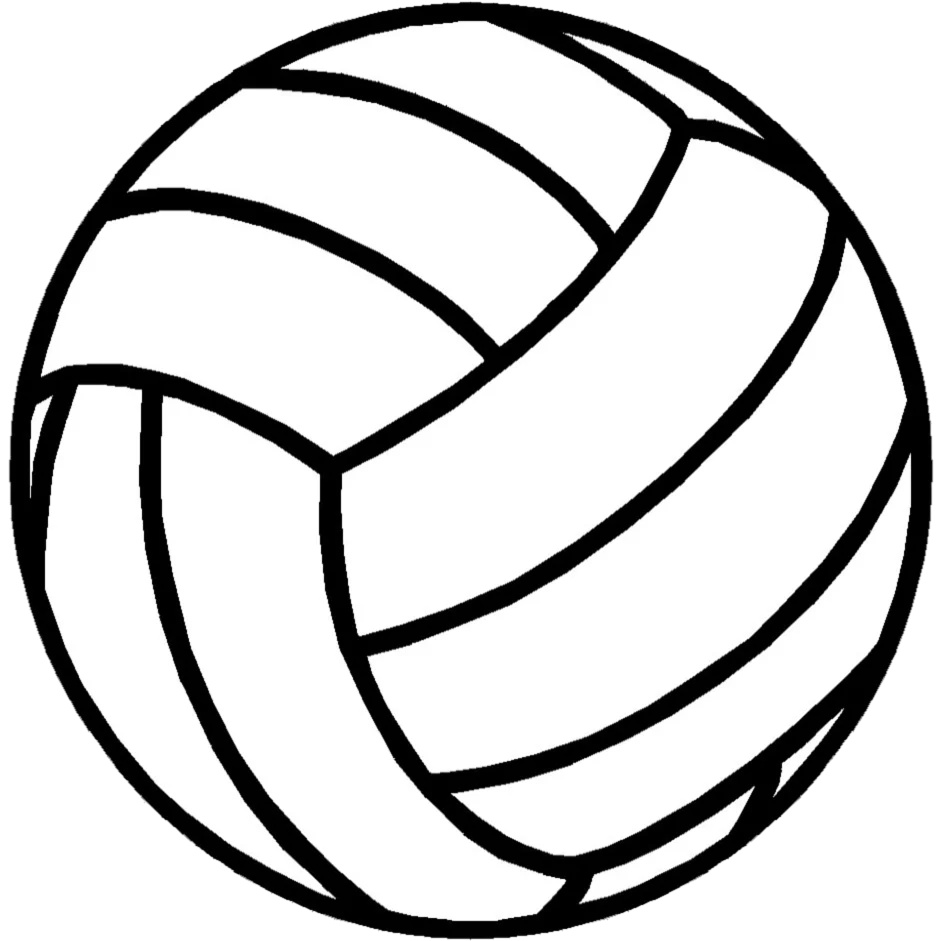 Black and White Volleyball Clipart - Classic Sports Icon Design