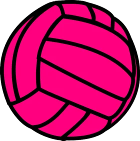 Bold Pink Volleyball Clipart Design with Striking Geometrical Panel Lines