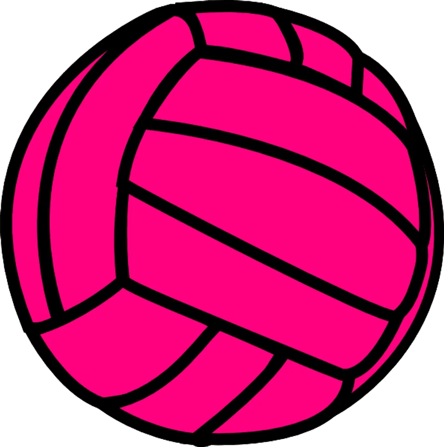 Bold Pink Volleyball Clipart Design with Striking Geometrical Panel Lines
