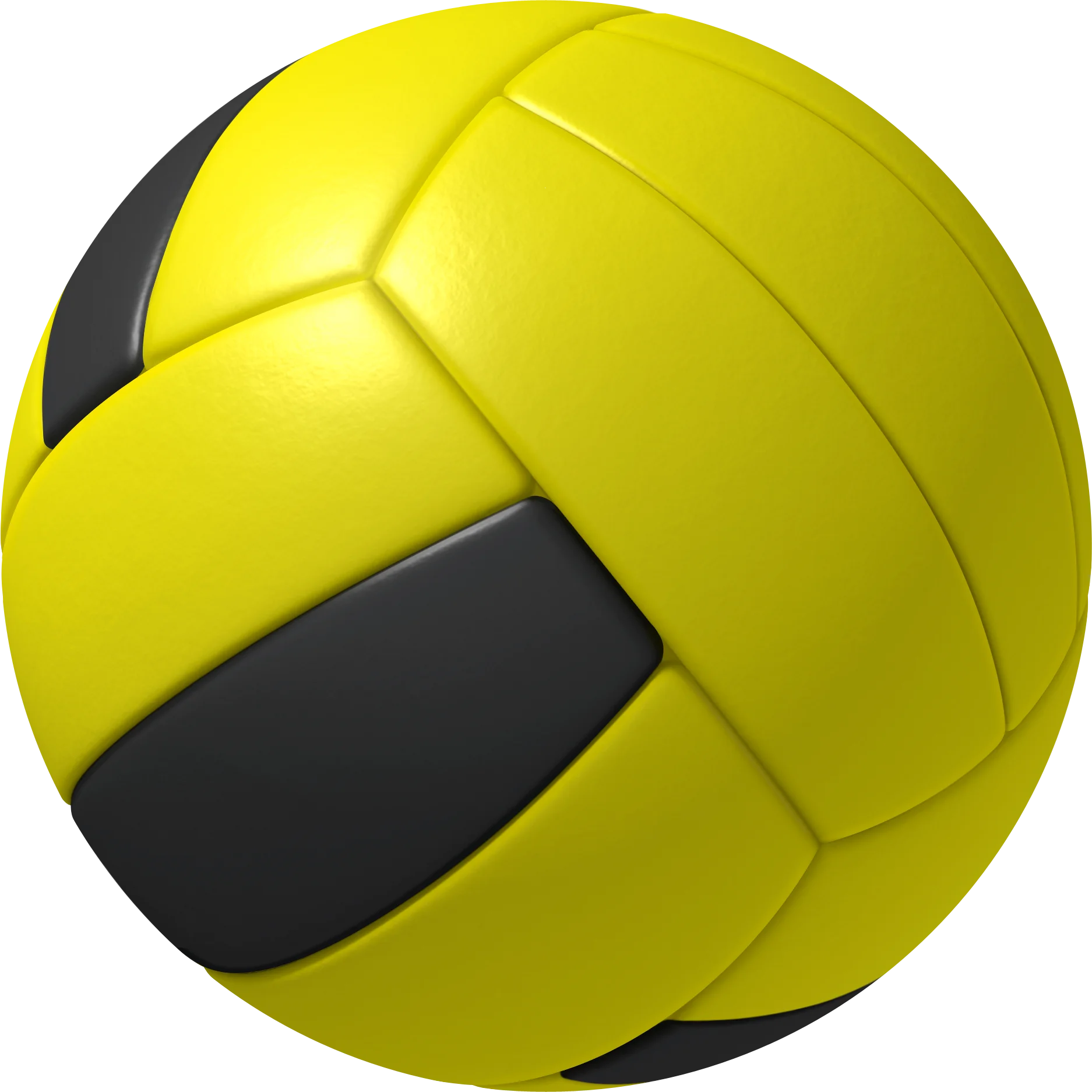 Bright Yellow and Black Volleyball Clipart Design with Textured Surface