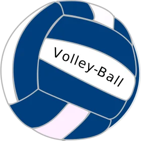 Classic Blue and White Volleyball Clipart Graphic Design Illustration