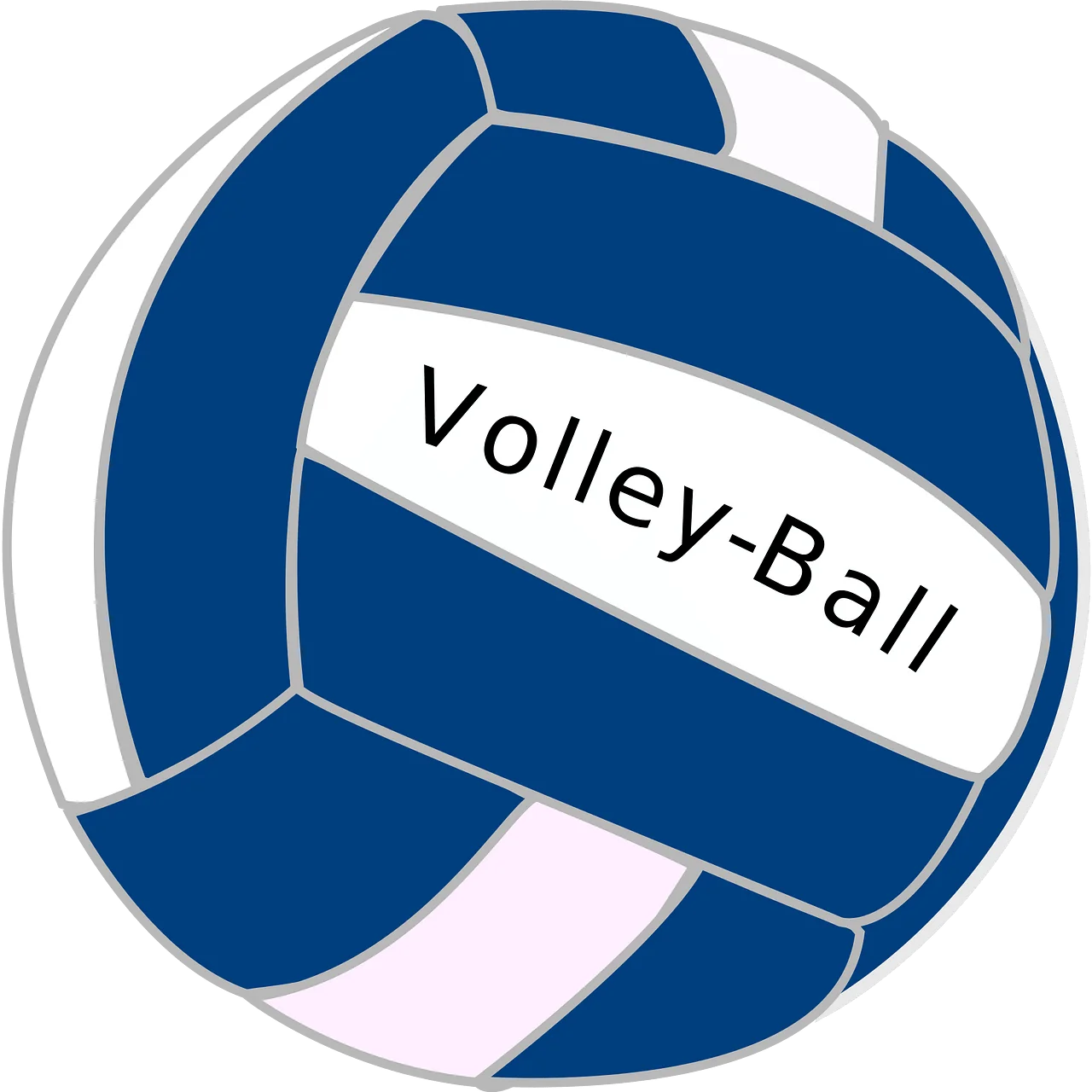 Classic Blue and White Volleyball Clipart Graphic Design Illustration