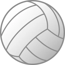 Classic Grayscale Volleyball Clipart - Minimalist Sports Graphic Design Element