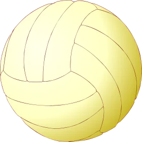 Classic Pale Yellow Smooth Volleyball Clipart Illustration with Curved Panels