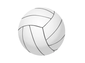 Classic White Volleyball Clipart Illustration - Clean Minimalist Sports Design