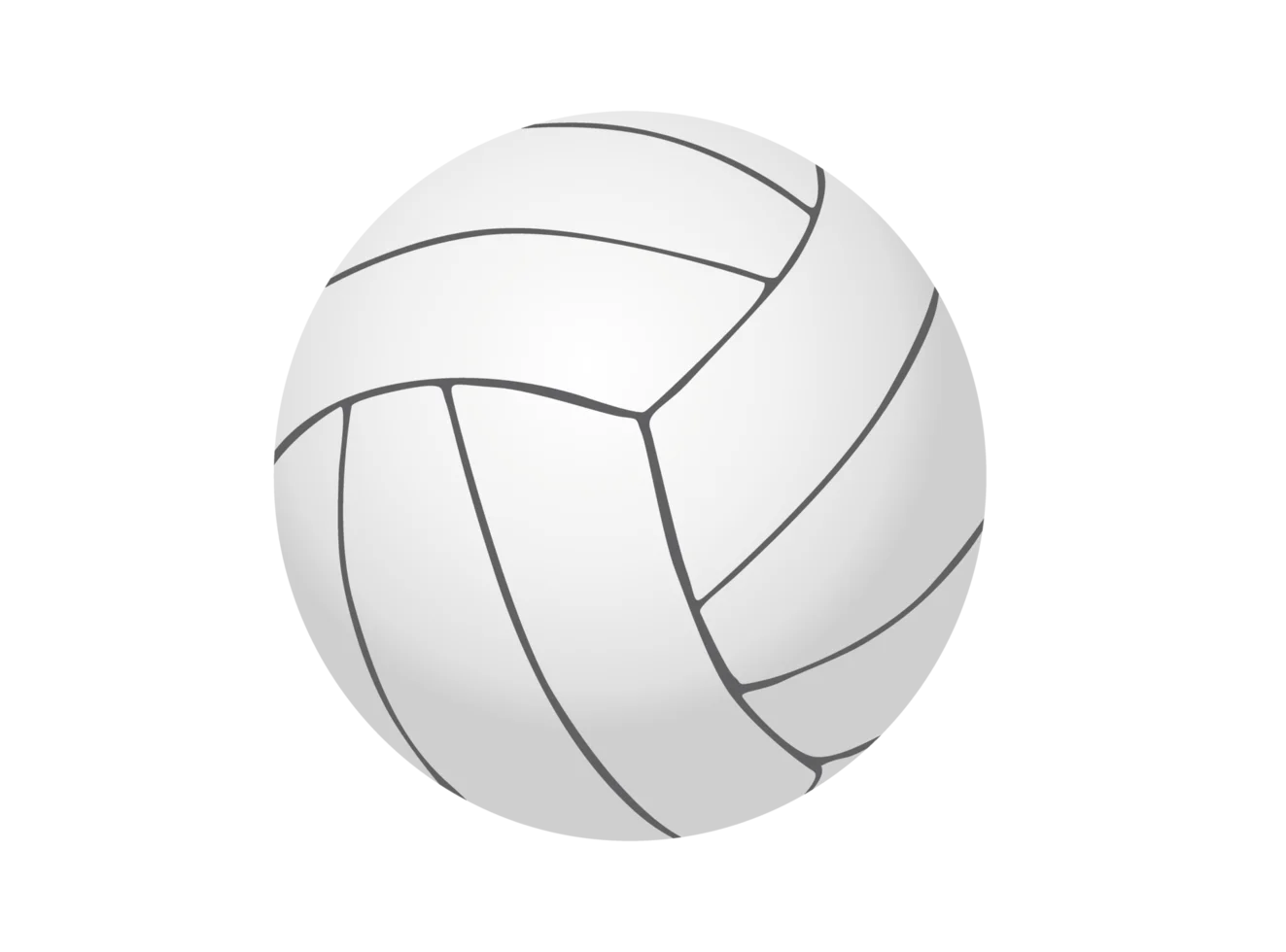 Classic White Volleyball Clipart Illustration - Clean Minimalist Sports Design