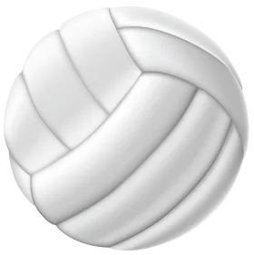Classic White Volleyball Clipart Illustration with Smooth Panel Design