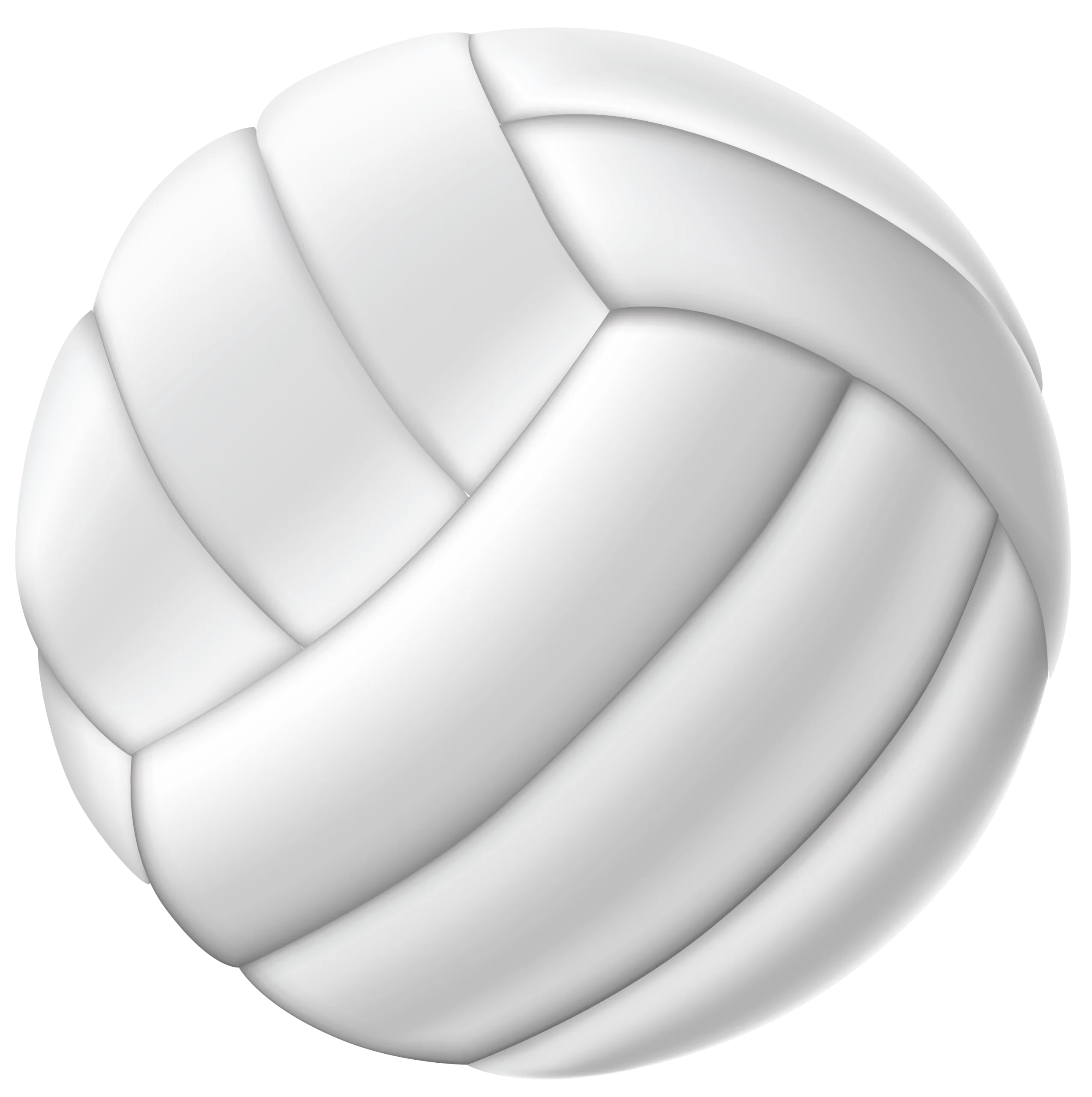 Classic White Volleyball Clipart Illustration with Smooth Panel Design