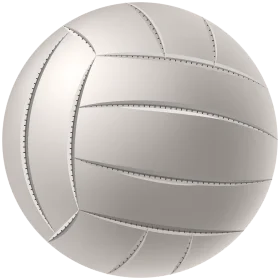 Classic White Volleyball Clipart Illustration with Smooth Paneled Surface Design