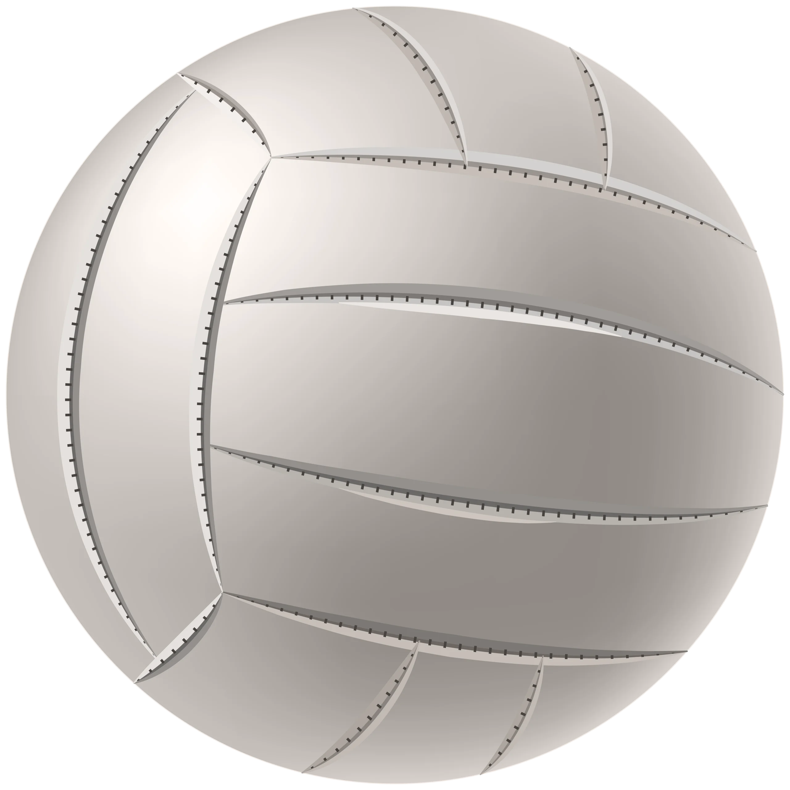 Classic White Volleyball Clipart Illustration with Smooth Paneled Surface Design