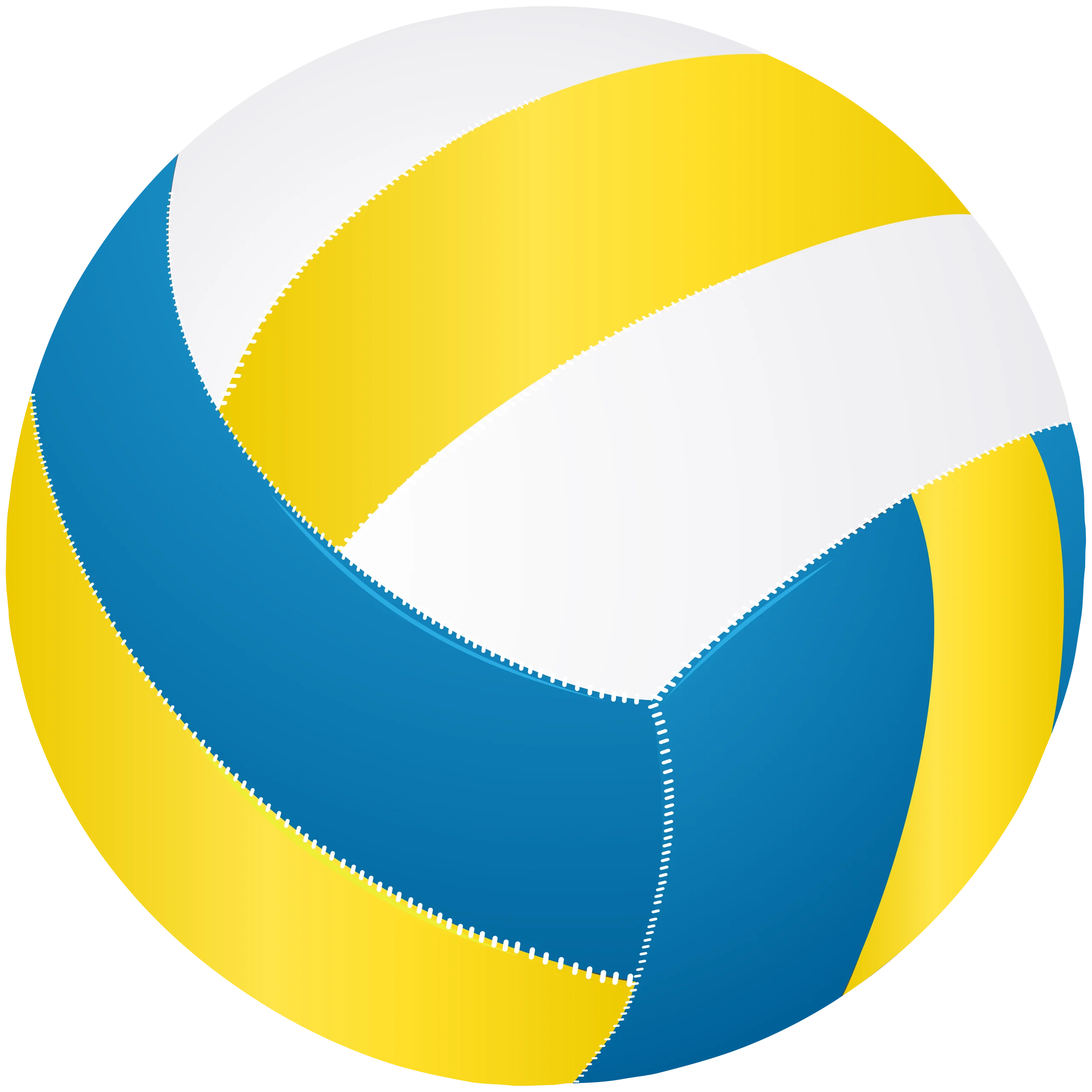 Dynamic Blue, Yellow, and White Volleyball Clipart Graphic Design