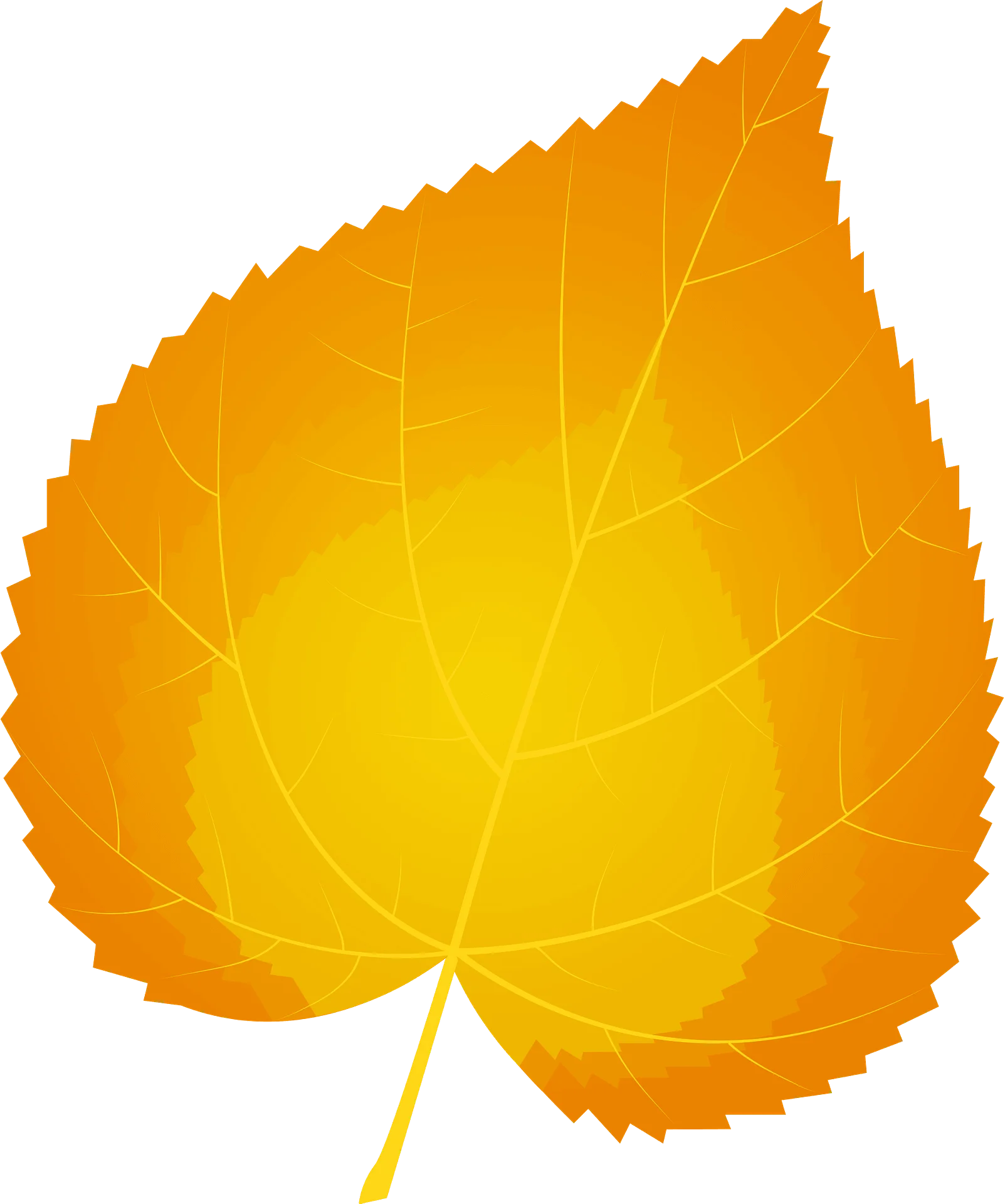 Golden Autumn Leaf Clipart: Radiant Warmth of Seasonal Transformation