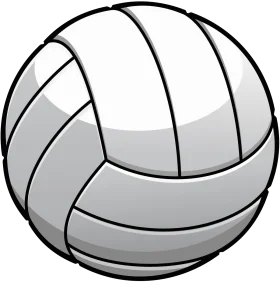 Grayscale Volleyball Clipart with Clean Lines and Subtle Shading Design
