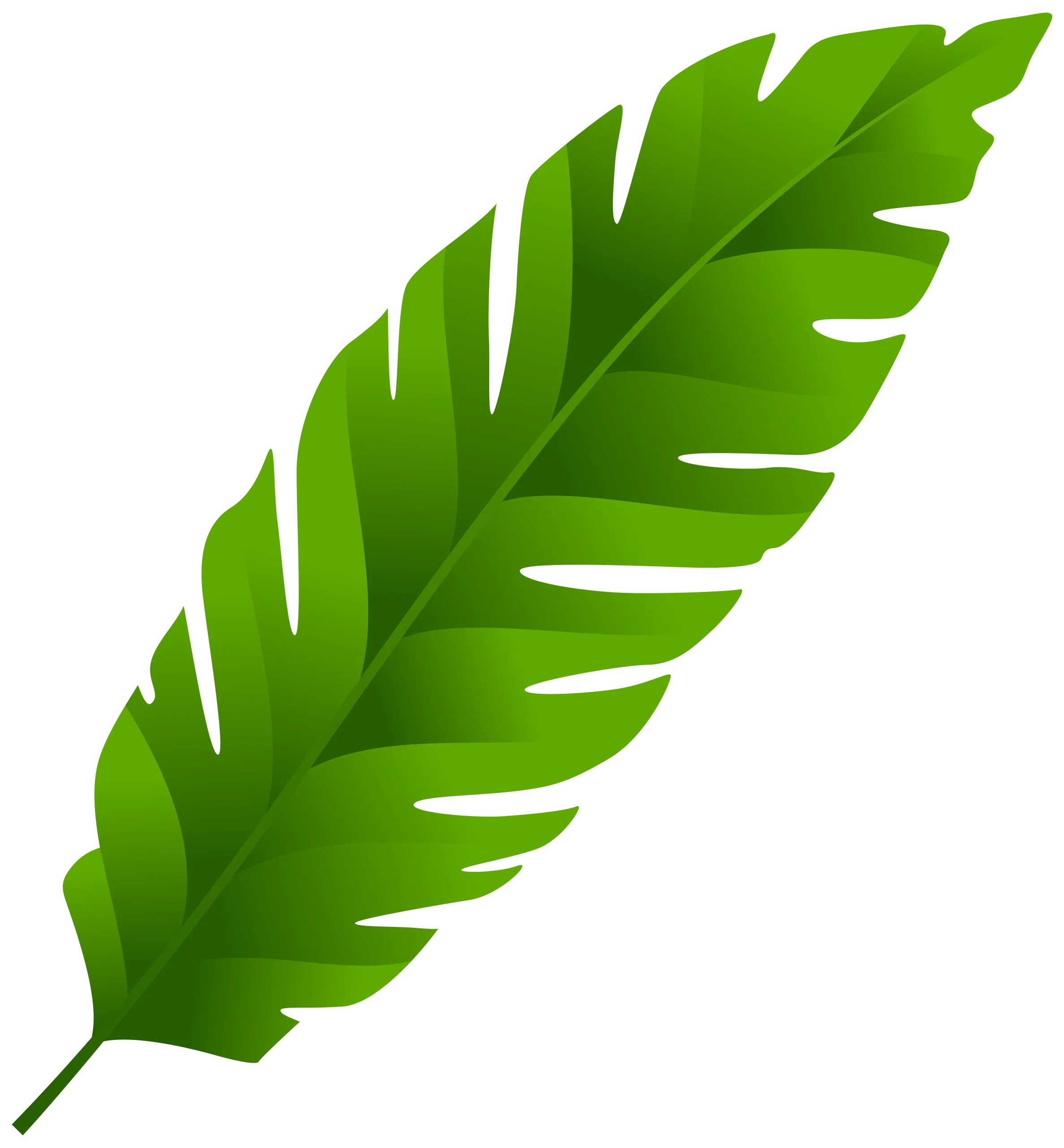 Lush Green Tropical Banana Leaf Clipart with Serrated Edges and Natural Texture