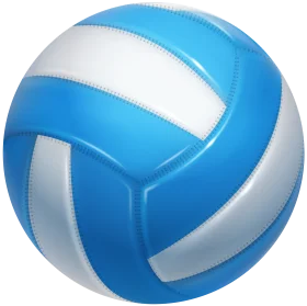 Sleek Blue and White Volleyball Clipart Design with Dynamic Curves