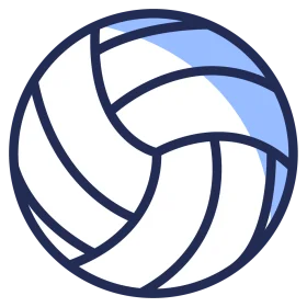 Stylish Minimalist Blue and Navy Volleyball Clipart Icon Design