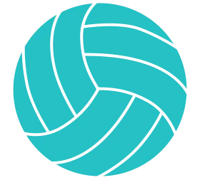Stylish Teal Volleyball Clipart with Clean Linear Design Elements