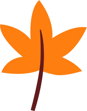 Stylized Autumn Maple Leaf Clipart with Warm Orange Geometric Petals