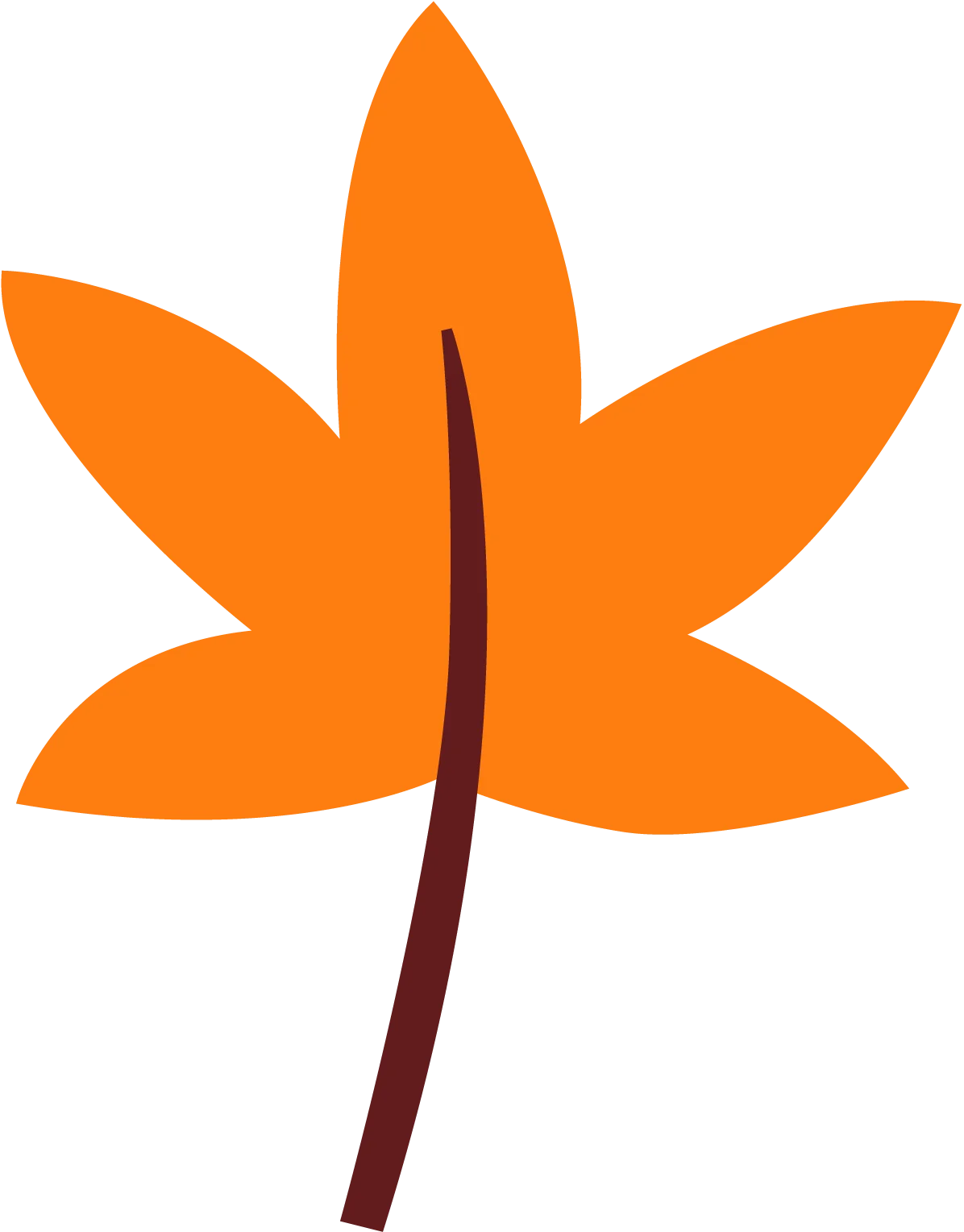 Stylized Autumn Maple Leaf Clipart with Warm Orange Geometric Petals