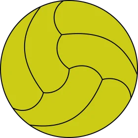 Stylized Lime Green Volleyball Clipart Illustration with Smooth Curved Segments