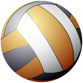 Stylized Volleyball Clipart with Smooth Color Gradient and Dynamic Panel Design