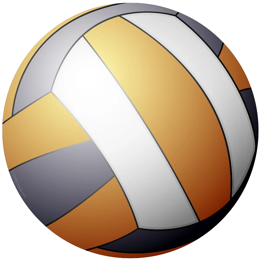 Stylized Volleyball Clipart with Smooth Color Gradient and Dynamic Panel Design