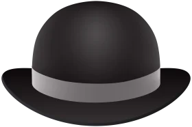 Classic Black Bowler Hat Monochrome Clipart Illustration Design