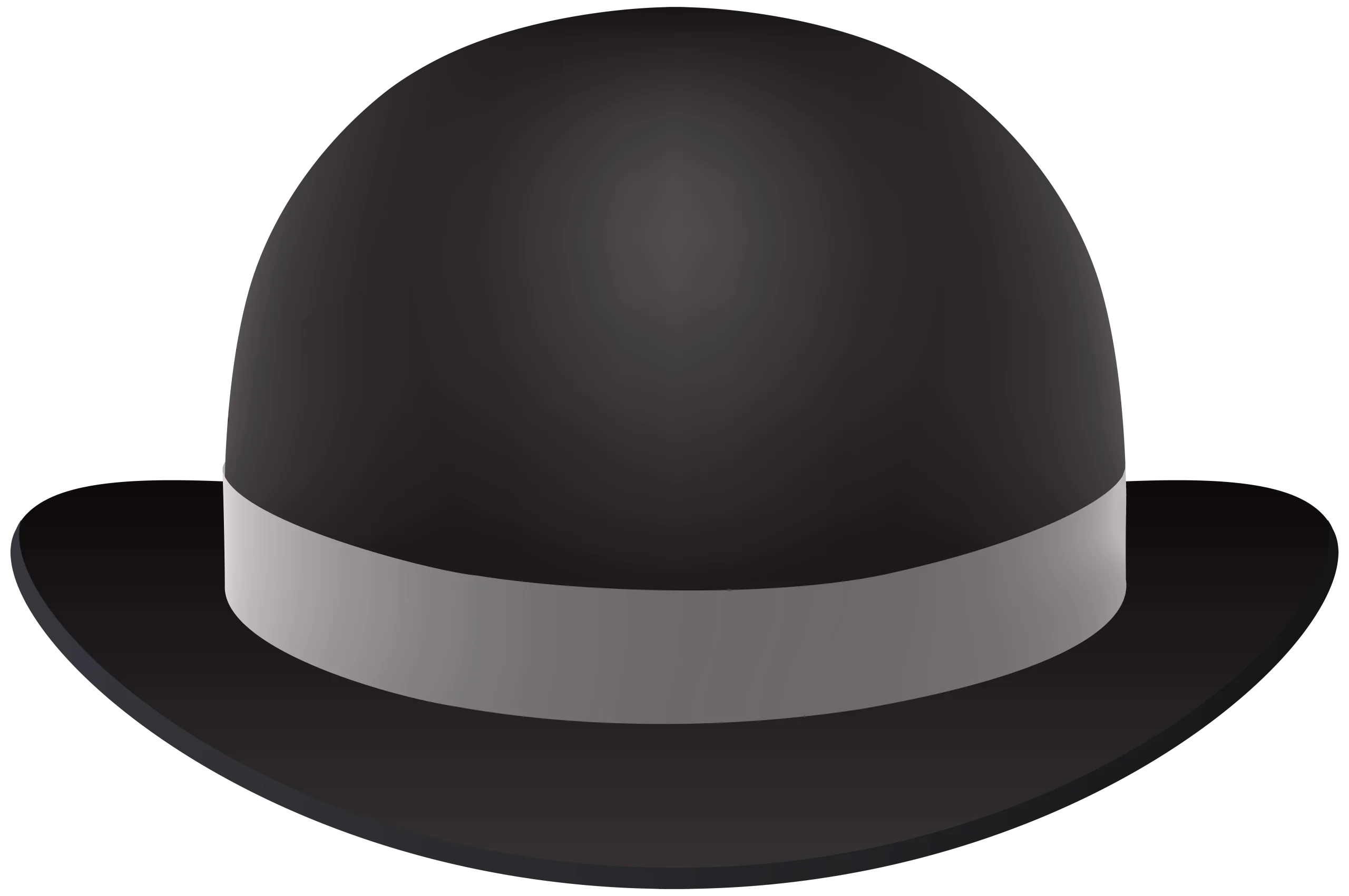 Classic Black Bowler Hat Monochrome Clipart Illustration Design