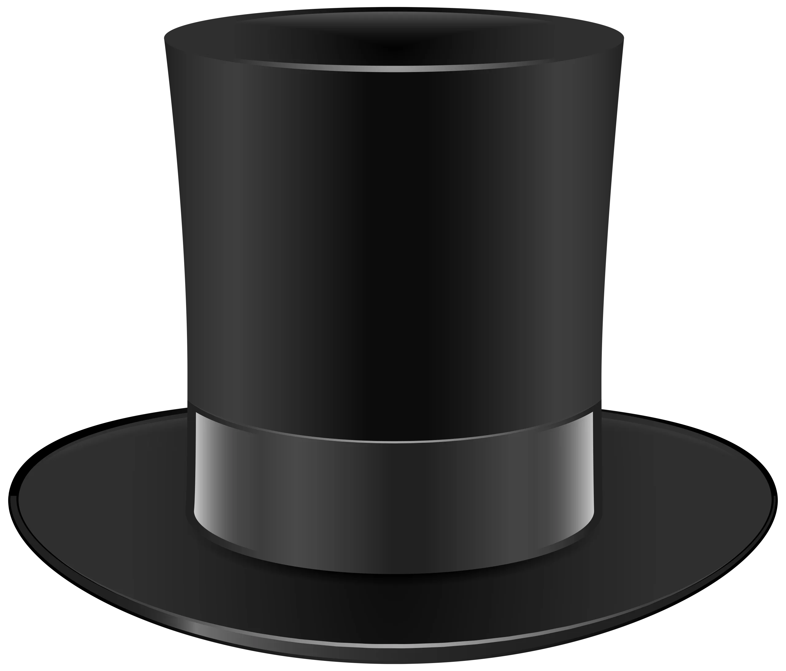 Classic Black Top Hat Clipart - Elegant Vintage Gentleman's Formal Headwear Illustration