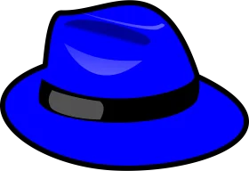 Classic Blue Fedora Clipart Illustration with Sleek Black Band Design
