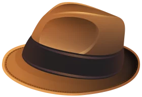 Classic Camel Brown Fedora Hat Clipart with Elegant Dark Band Design