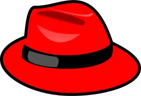 Classic Red Fedora Clipart: Stylish Headwear Illustration with Bold Design