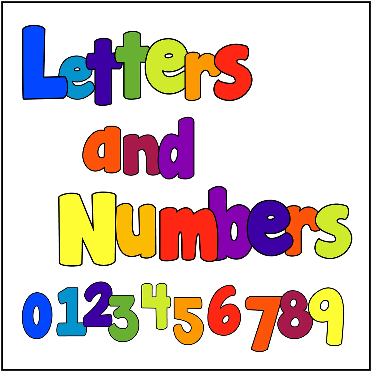 Colorful Letters and Numbers Clipart: Playful Educational Design for Learning