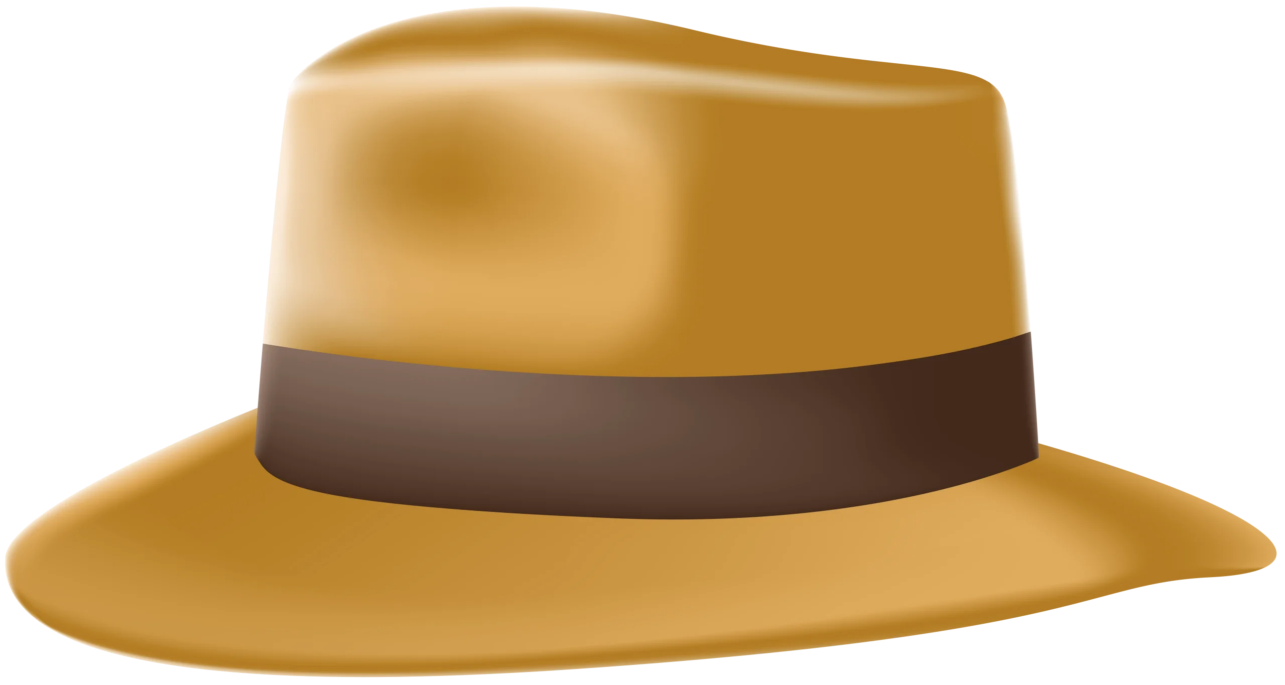 Elegant Vintage Golden Fedora Hat Clipart with Smooth Classic Design