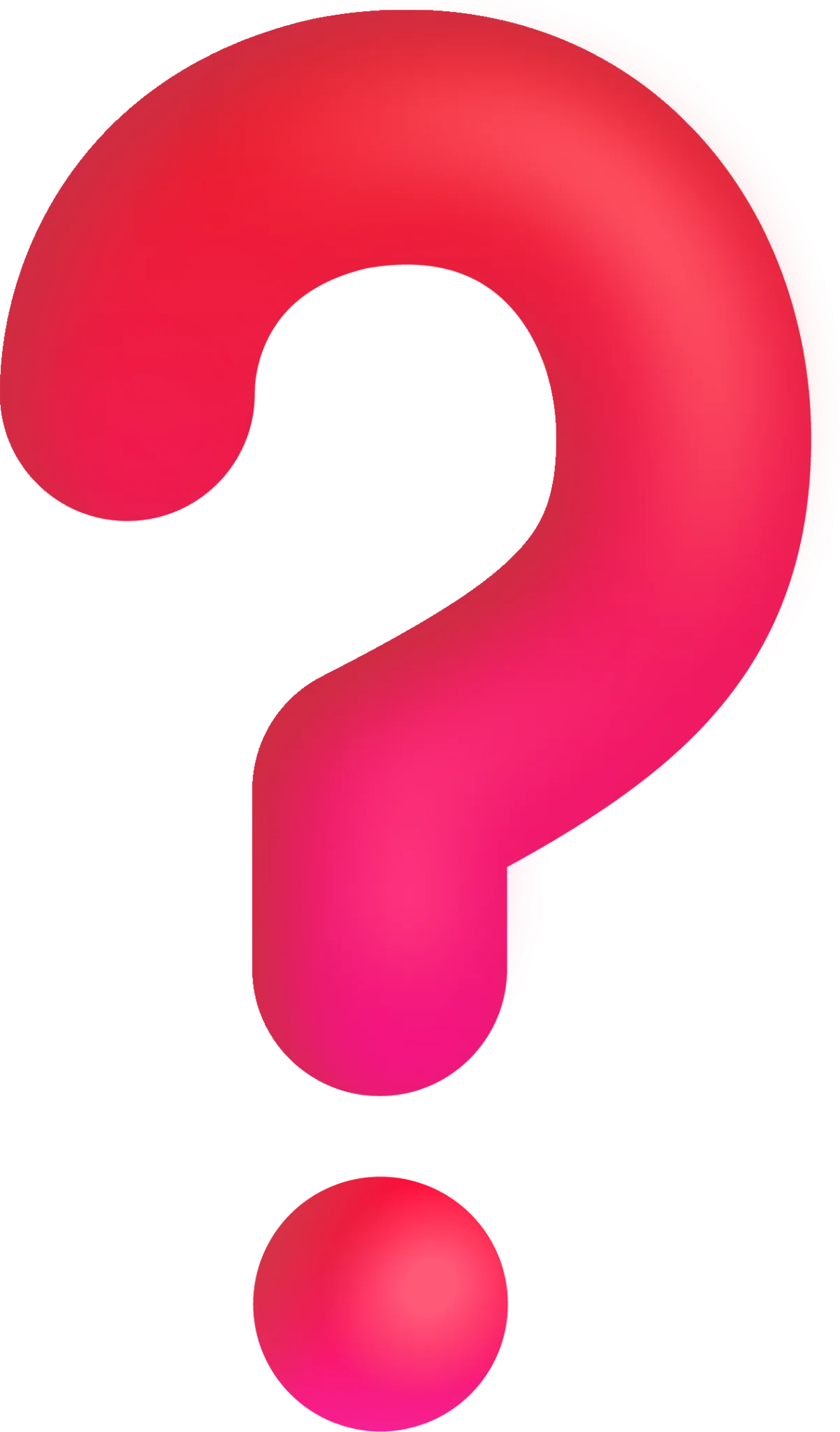 Bold 3D Gradient Question Mark Clipart Symbol of Curiosity and Inquiry