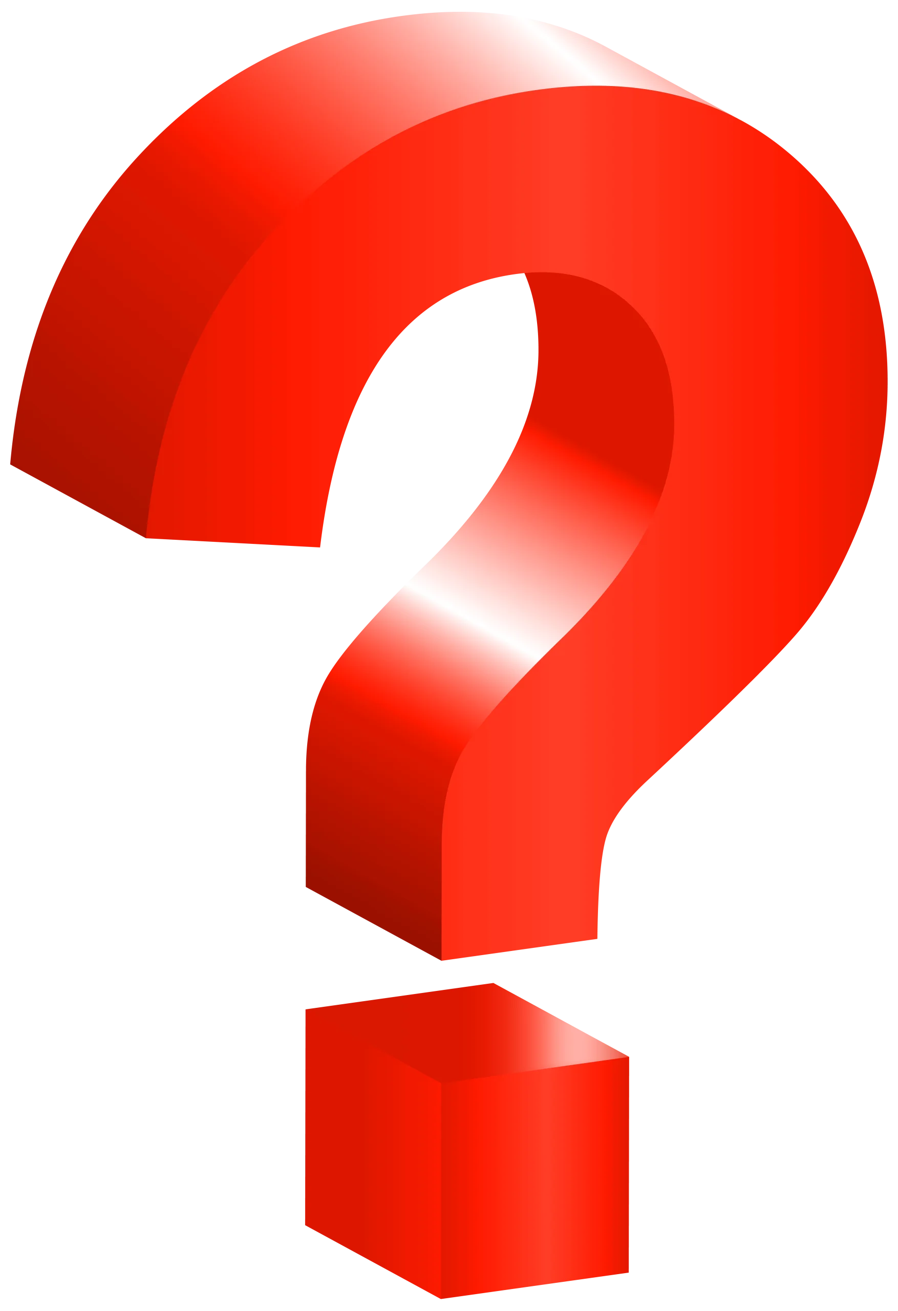 Bold 3D Red Question Mark Clipart: A Symbolic Graphic of Curiosity and Inquiry