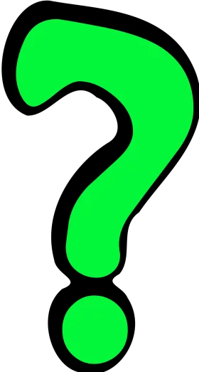 Bright Lime Green Question Mark Clipart Symbol of Curiosity and Inquiry