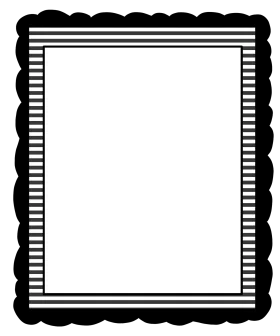 Classic Black and White Scalloped Edge Decorative Clipart Frame Design