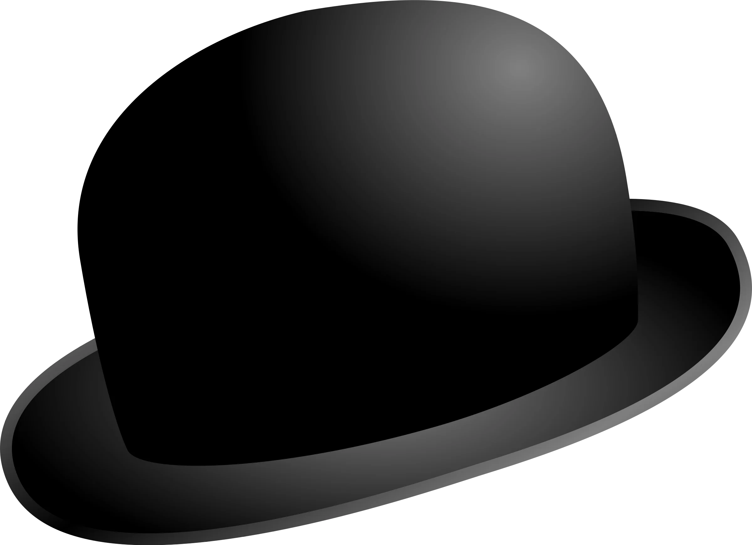 Classic Black Bowler Hat Vintage Clipart Illustration Design Element